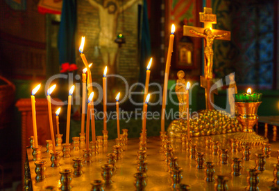 Candles in an Orthodox church