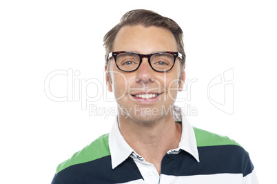 Close up shot of smiling young casual guy