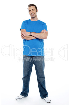 Full length picture of a young casual man