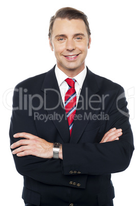 Arms crossed portrait of caucasian businessman