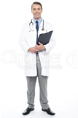 Full length portrait of doctor at duty