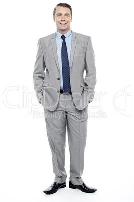 Casual full length portrait of professional businessman