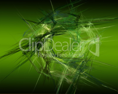 Abstract Fractal Art Green Circular Threads Object