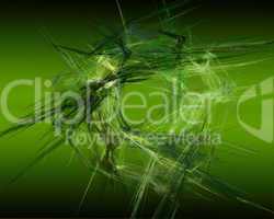 Abstract Fractal Art Green Circular Threads Object