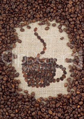 Brown roasted coffee beans