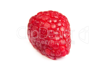 Single fresh raspberry, isolated on  white. Close up macro shot