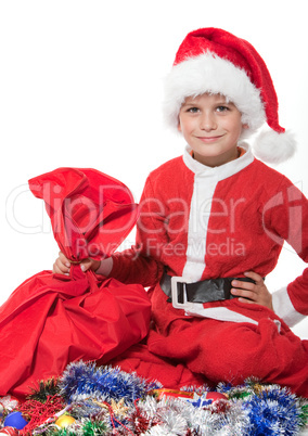 Boy holding a sack