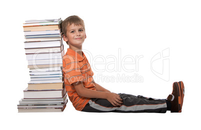 Boy and books