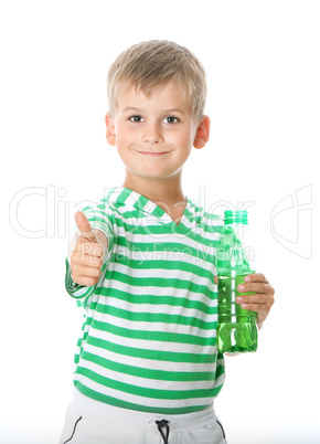 Boy drinking water