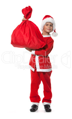 Boy holding a sack