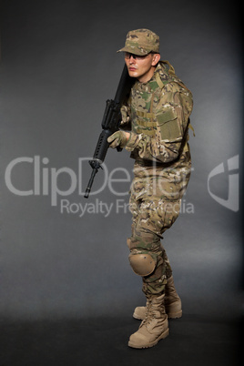 Soldier with rifle