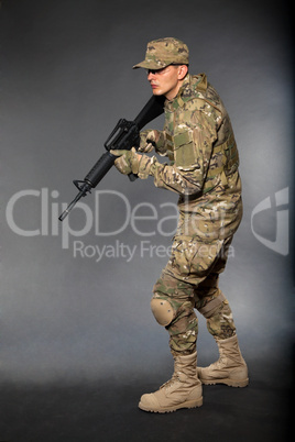 Soldier with rifle