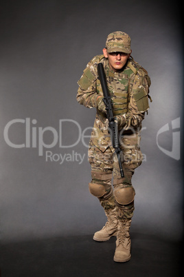 Soldier with rifle