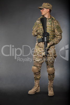 Soldier with rifle