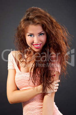 Beauty Portrait. Curly Hair. Beautiful woman