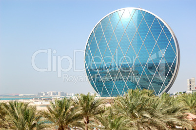 The luxury hotel and circular building, Abu Dhabi, UAE