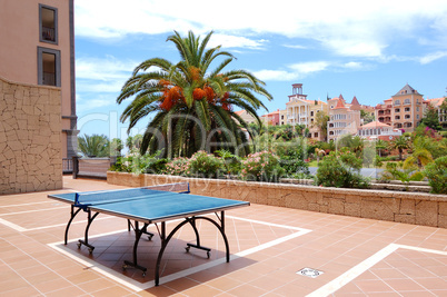 Ping-pong table at luxury hotel, Tenerife island, Spain