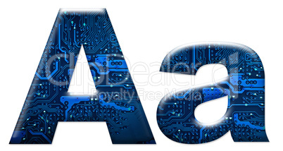 Digital letter A on the white background