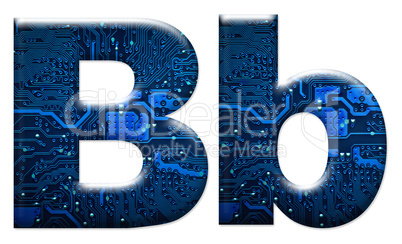 Digital letter B on the white background