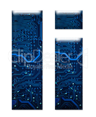 Digital letter I on the white background