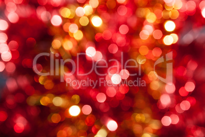 Defocused abstract red and yellow christmas background