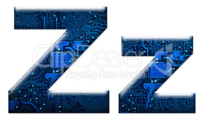 Digital letter Z on the white background