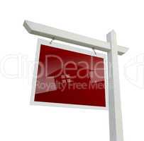 Real Estate Sign with House Silhouette with Clipping Path