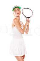 Attractive woman with tennis racket