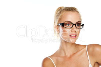 Beautiful woman in glasses