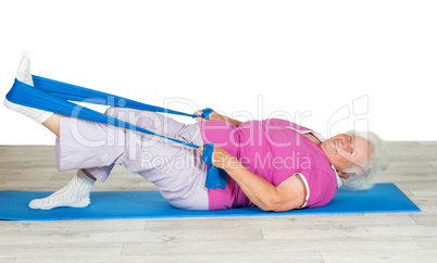 Senior woman with vitality exercising