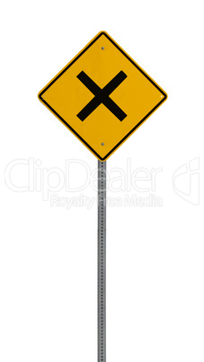 Isolated Yellow driving warning sign