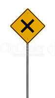 Isolated Yellow driving warning sign