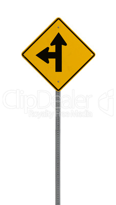 Isolated Yellow driving warning sign