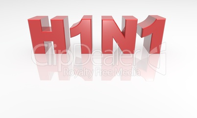 Swine Flu H1N1 Virus - 3d text font red