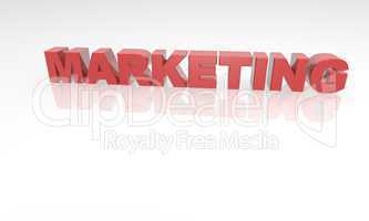 3D Marketing red text with reflection