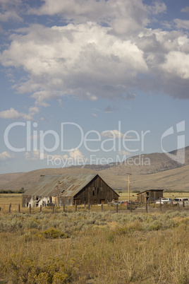 Old barn in a very large field - Loyalton California