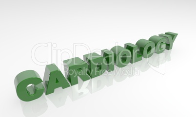 Green 3d cardilogy font. white background