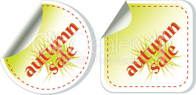 autumn sale stickers set isolated on white. vector