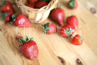 Strawberry On Wood