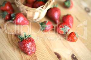 Strawberry On Wood