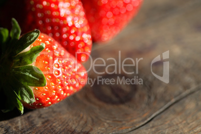 Strawberry On Wood