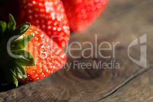 Strawberry On Wood