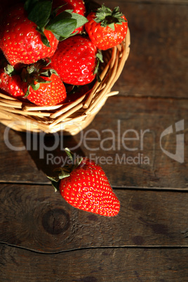 Strawberry On Wood