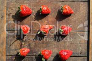 Strawberry On Wood