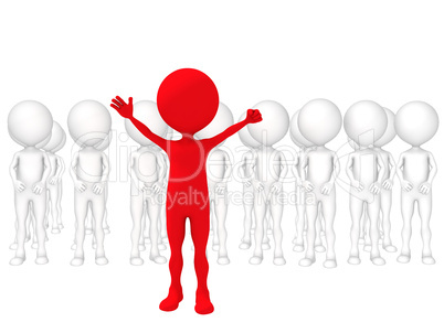 3d small people - volunteers. 3d image. Isolated white backgroun