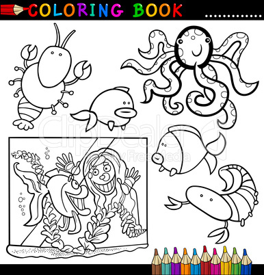 Animals for Coloring Book or Page