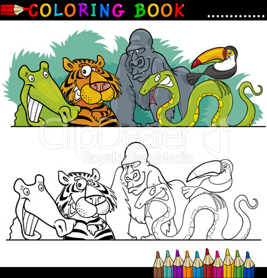 Wild Jungle Animals for Coloring