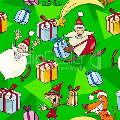 Christmas Cartoon Seamless Pattern