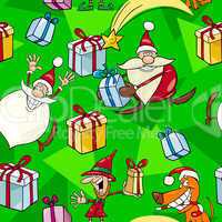 Christmas Cartoon Seamless Pattern