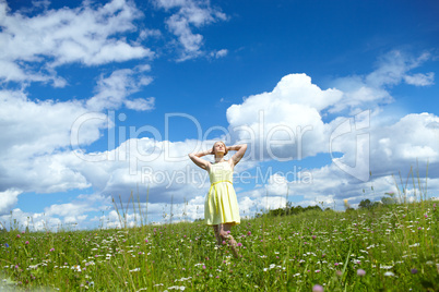 Young woman in the field.
